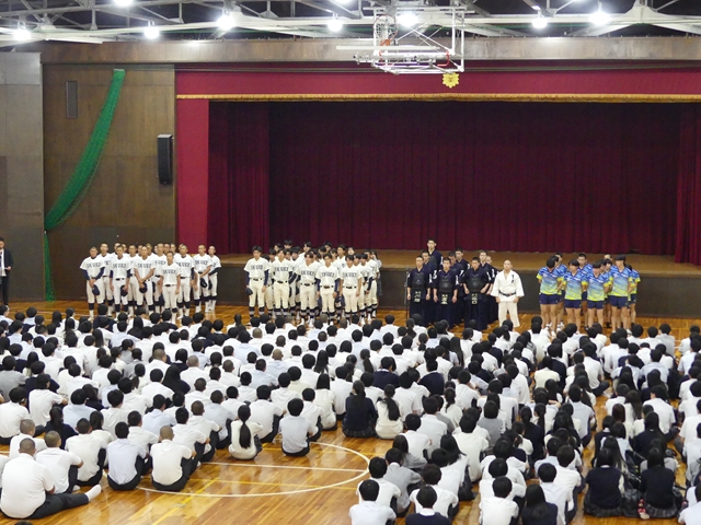 野球部軟式野球部及び全国出場壮行会